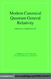 Modern Canonical Quantum General Relativity (Cambridge Monographs on Mathematical Physics)