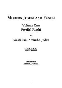 Modern Fuseki and Juseki Volume 1: Parallel Fuseki