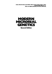 Modern Microbial Genetics - 2nd edition