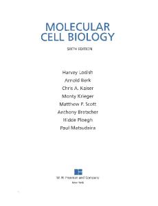 Molecular Cell Biology (Lodish, Sixth Edition)