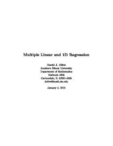 Multiple Linear and 1D Regression