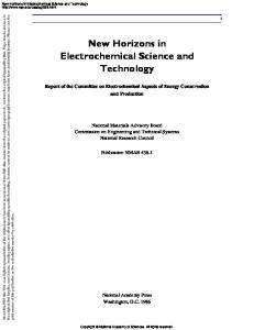 New Horizons in Electrochemical Science and Technology (Publication Nmab)