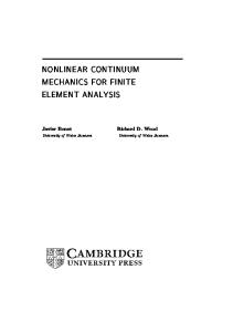 Nonlinear Continuum Mechanics For Finite Element Analysis