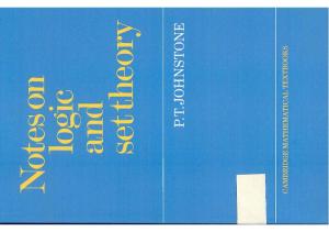 Notes on Logic and Set Theory (Cambridge Mathematical Textbooks)