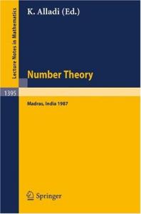 Number Theory Madras 1987