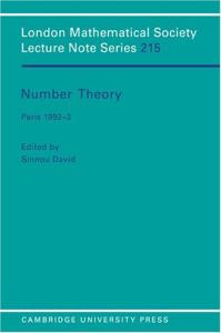 Number theory: Paris 1992-3