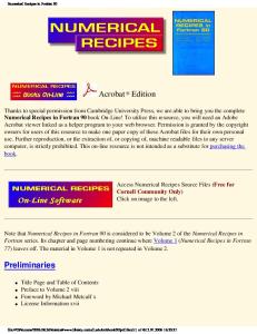 Numerical Recipes in Fortran 90