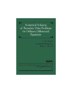 Numerical Solution of Boundary Value Problems for Ordinary Differential Equations (Classics in Applied Mathematics)
