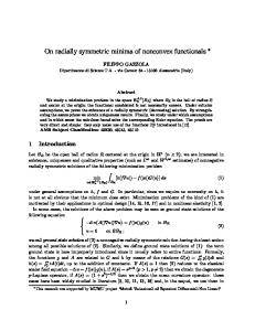On radially symmetric minima of nonconvex functionals
