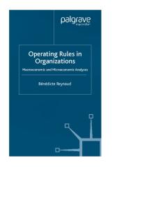 Operating Rules in Organizations: Macroeconomic and Microeconomic Analyses
