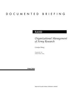 Organizational Management of Army Research