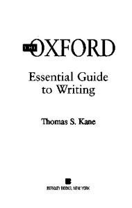 Oxford Essential Guide To Writing
