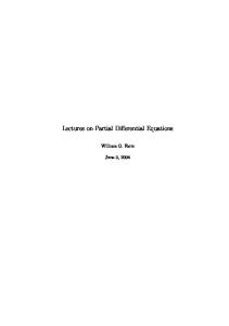 Partial Differential Equations