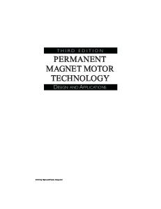 Permanent magnet motor technology: design and applications