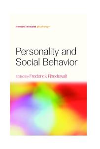 Personality and Social Behavior