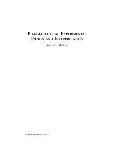 Pharmaceutical Experimental Design and Interpretation, 2nd Edition