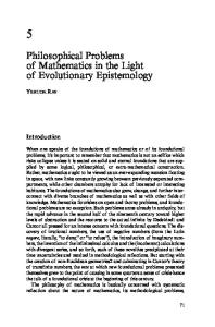 Philosophical Problems of Mathematics in the Light of Evolutionary Epistemology