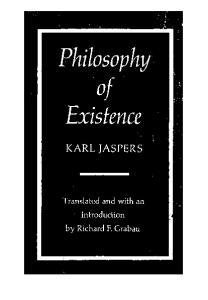 Philosophy of Existence (Works in Continental Philosophy)