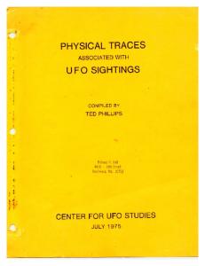 Physical traces associated with UFO sightings: A preliminary catalog