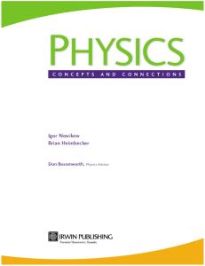 Physics : Concepts and Connections