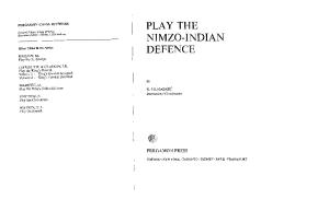 Play the Nimzo-Indian Defence (Pergamon Chess Openings)