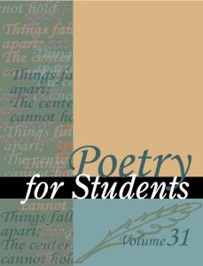 Poetry for Students, Vol. 31