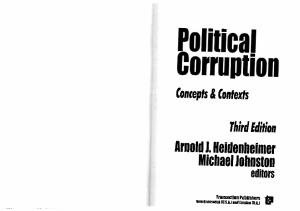 Political Corruption. Concepts and Contexts, 3ed