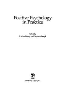 Positive psychology in practice