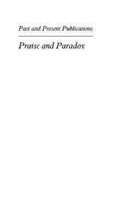 Praise and Paradox: Merchants and Craftsmen in Elizabethan Popular Literature (Past and Present Publications)