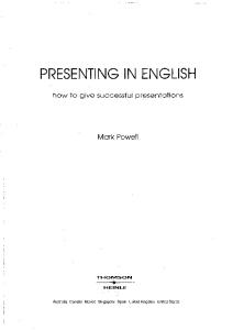 Presenting in English: How to Give Successful Presentations