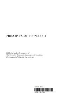 Principles of Phonology