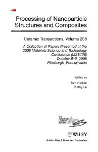 Processing of Nanoparticle Structures and Composites: Ceramic Transactions (Ceramic Transactions Series)