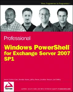 Professional Windows PowerShell for Exchange Server 2007 Service Pack 1 (Programmer to Programmer)