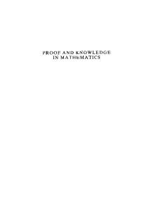 Proof and Knowledge in Mathematics