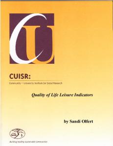 Quality of Life Leisure Indicators