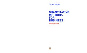 Quantitative Methods for Business (4th Edition)