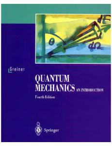 Quantum Mechanics An Introduction