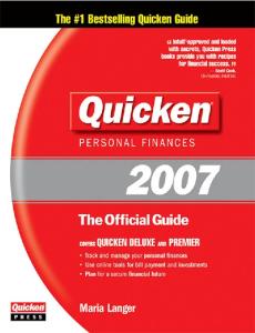 Quicken 2007: The Official Guide