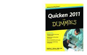 Quicken 2011 For Dummies (For Dummies (Computer Tech))