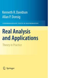 Real analysis and applications: Theory in practice