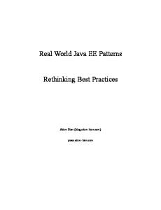 Real World Java EE Patterns Rethinking Best Practices