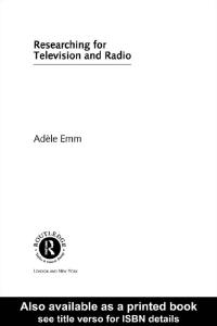 Researching for Television and Radio (Media Skills)