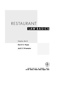 Restaurant law basics