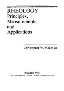 Rheology: principles, measurements, and applications