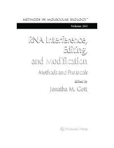 RNA Interference Editing and Modification