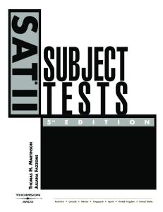 SAT II Subject Tests, 5th ed (Academic Test Preparation Series)
