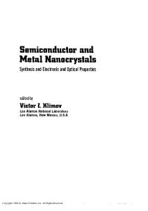 Semiconductor and metal nanocrystals