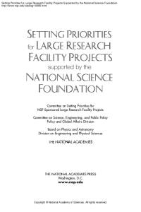 Setting Priorities for Large Research Facility Projects Supported by the Nation Science Foundation