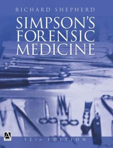 Simpson's Forensic Medicine, 12th edition