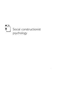 Social Constructionist Psychology: A Critical Analysis of Theory and Practice